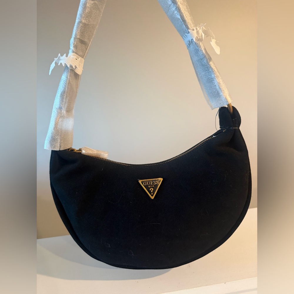 Guess Black Suede Shoulder Bag